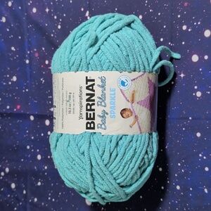1 Brand New Skein Bernat Baby Blanket SPARKLE Yarn SEASIDE SPARKLE Smoke Free